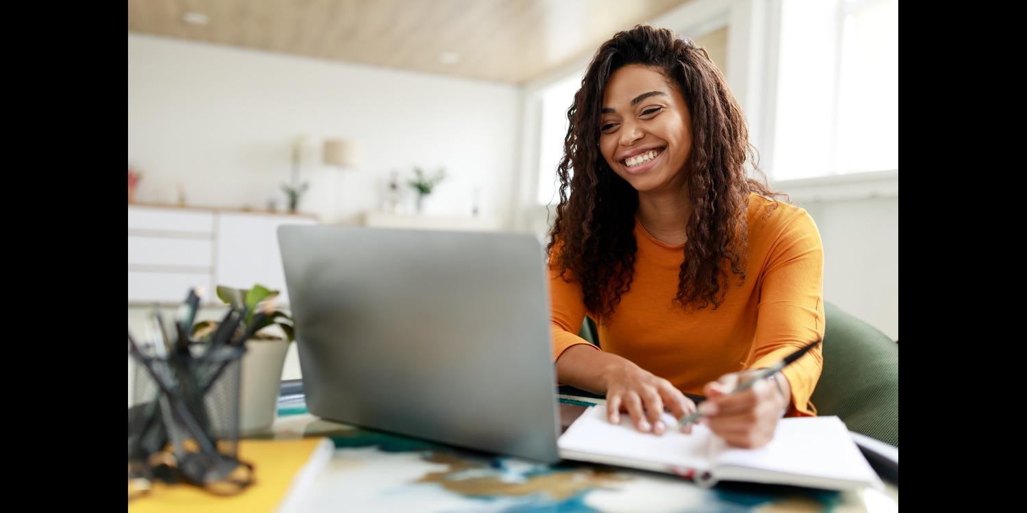 College woman smiling